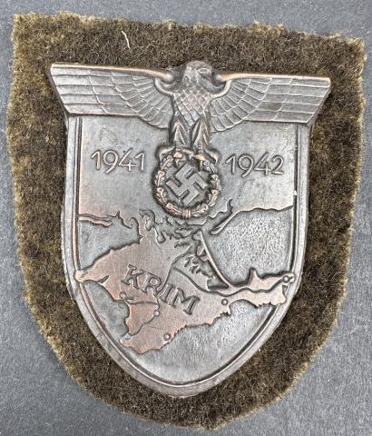 WW2 German Nazi KRIM SHIELD campaign 1941 1942 badge award