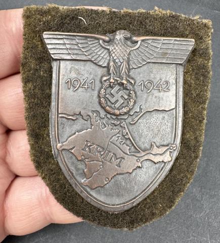 WW2 German Nazi KRIM SHIELD campaign 1941 1942 badge award