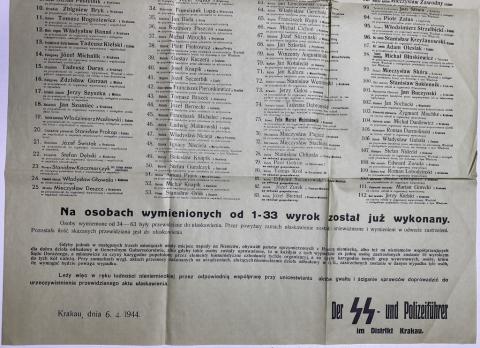 WW2 German Nazi large German Poster by the WAFFEN SS POLICE about EXECUTIONS of 10 Polish as a reprisal for the killing of a German police officer