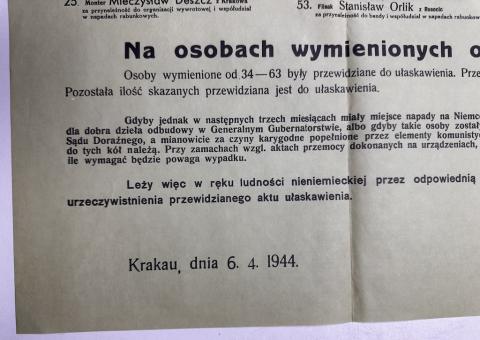 WW2 German Nazi large German Poster by the WAFFEN SS POLICE about EXECUTIONS of 10 Polish as a reprisal for the killing of a German police officer
