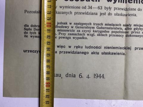 WW2 German Nazi large German Poster by the WAFFEN SS POLICE about EXECUTIONS of 10 Polish as a reprisal for the killing of a German police officer
