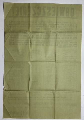 WW2 German Nazi large German Poster by the WAFFEN SS POLICE about EXECUTIONS of 10 Polish as a reprisal for the killing of a German police officer