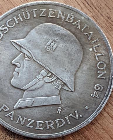 WW2 german Nazi LARGE Swastika coin SS Panzer Division in Stalingrad