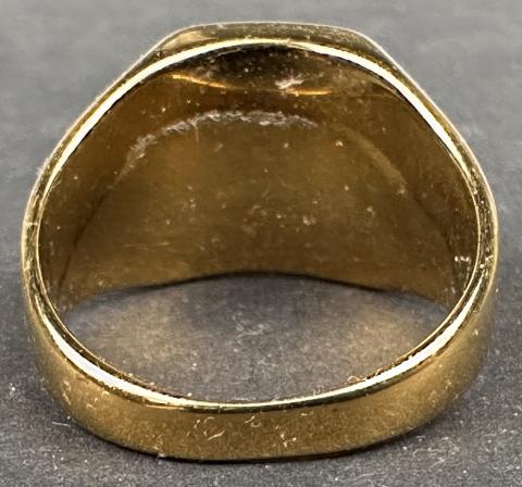 WW2 German Nazi NSDAP WAFFEN SS WEHRMACHT gold golden SWASTIKA ring