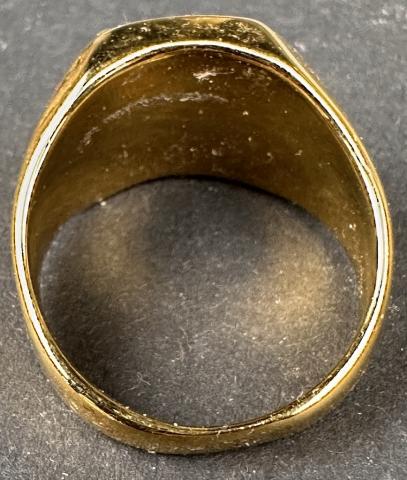 WW2 German Nazi NSDAP WAFFEN SS WEHRMACHT gold golden SWASTIKA ring