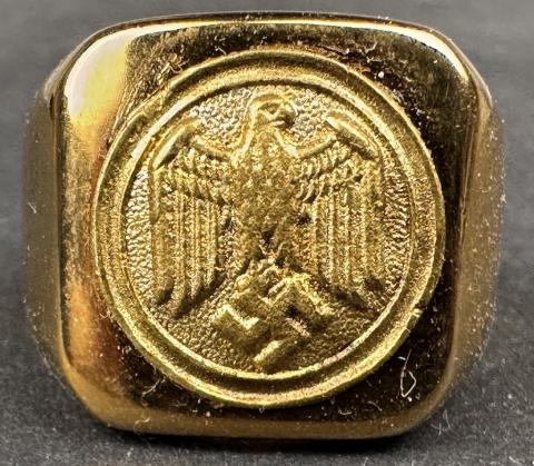 WW2 German Nazi POLIZEI POLICE SS Gestapo gold golden ring
