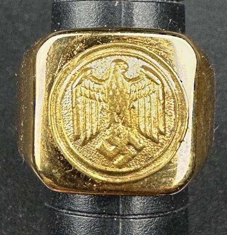WW2 German Nazi POLIZEI POLICE SS Gestapo gold golden ring WW2 German Nazi POLIZEI POLICE SS Gestapo gold golden ring