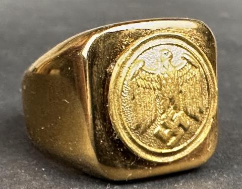 WW2 German Nazi POLIZEI POLICE SS Gestapo gold golden ring WW2 German Nazi POLIZEI POLICE SS Gestapo gold golden ring