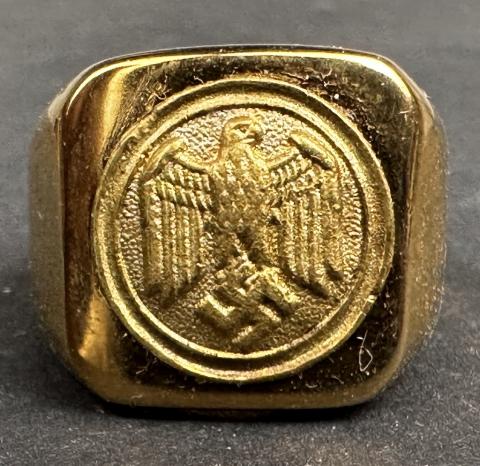 WW2 German Nazi POLIZEI POLICE SS Gestapo gold golden ring WW2 German Nazi POLIZEI POLICE SS Gestapo gold golden ring