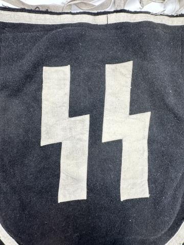 WW2 German Nazi SCARCE early WAFFEN SS TOTENKOPF trumpet banner FLAG original SS runes WW2 German Nazi SCARCE early WAFFEN SS TOTENKOPF trumpet banner FLAG original SS runes