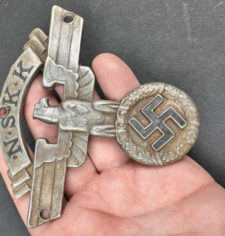 WW2 German Nazi Third Reich MOTORCYCLE club N.S.K.K NSKK large vehicule plate WW2 German Nazi Third Reich MOTORCYCLE club N.S.K.K NSKK large vehicule plate