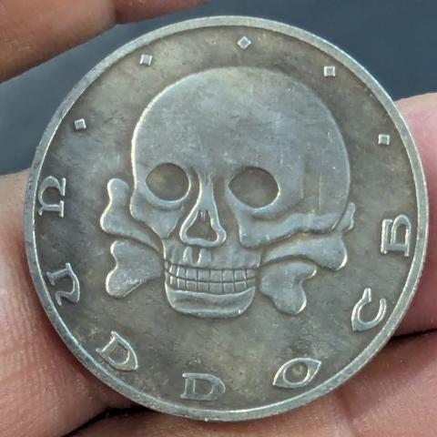 WW2 German Nazi WAFFEN SS 1914 WW1 panzer skull totenkopf commemorative large coin