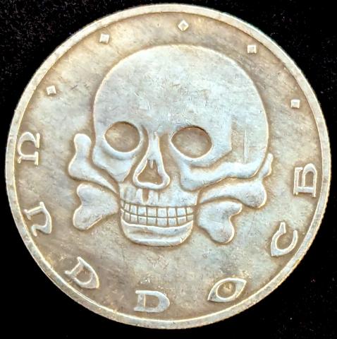 WW2 German Nazi WAFFEN SS 1914 WW1 panzer skull totenkopf commemorative large coin