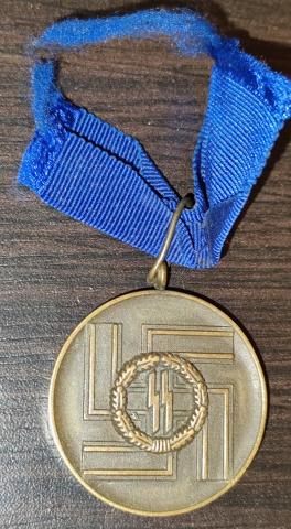 WW2 German Nazi WAFFEN SS 8 years of faithful services in the SS medal award