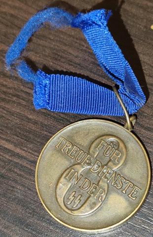 WW2 German Nazi WAFFEN SS 8 years of faithful services in the SS medal award