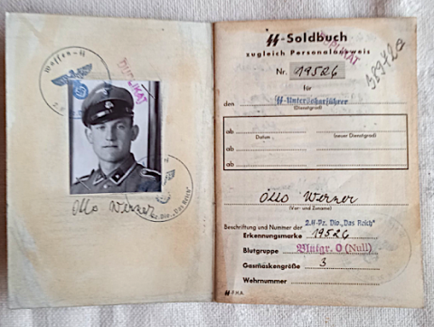 WW2 German Nazi WAFFEN SS DAS REICH FUHRER SOLDBUCH ID stamped