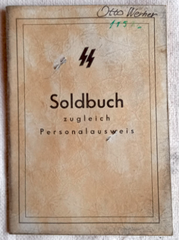 WW2 German Nazi WAFFEN SS DAS REICH FUHRER SOLDBUCH ID stamped