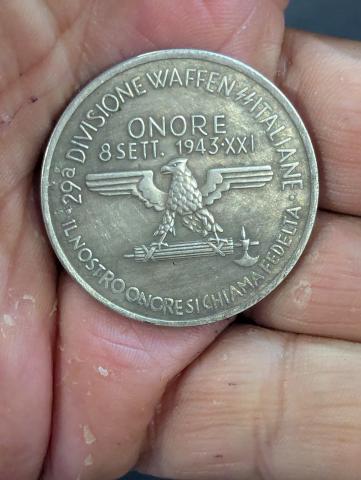 WW2 German Nazi WAFFEN SS Freiwillingen bataillon commemorative large coin 1944