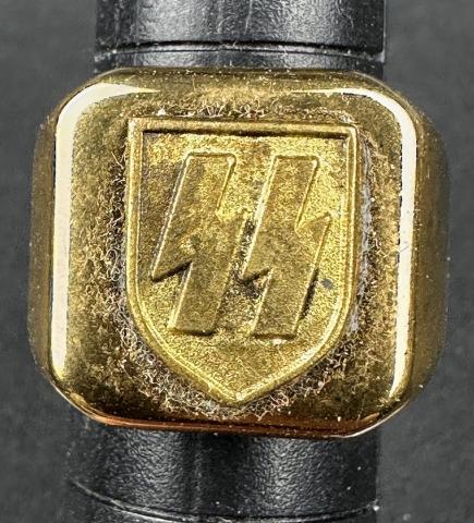 WW2 German Nazi WAFFEN SS high leader gold golden ring original reich genuine for sale