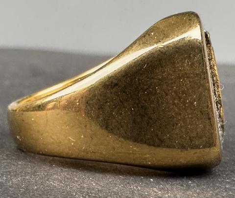 WW2 German Nazi WAFFEN SS high leader gold golden ring original reich genuine for sale