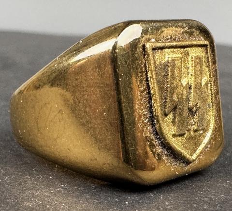 WW2 German Nazi WAFFEN SS high leader gold golden ring original reich genuine for sale