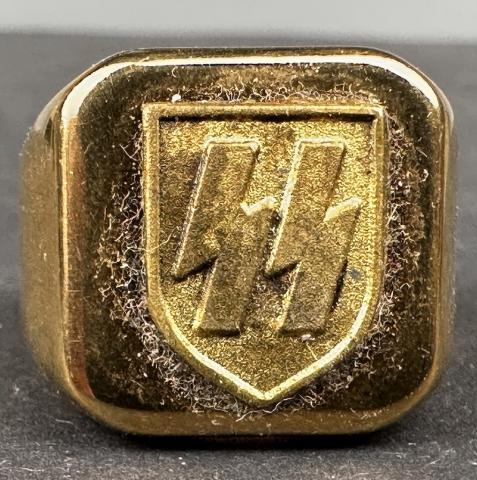 WW2 German Nazi WAFFEN SS high leader gold golden ring original reich genuine for sale