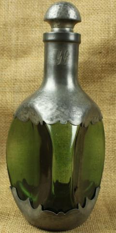 WW2 German Nazi WAFFEN SS karafe bottle with swastika totenkopf paner das reich