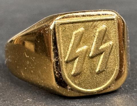 WW2 German Nazi WAFFEN SS officer gold golden ring SS runes SS_TV wiking LSSAH