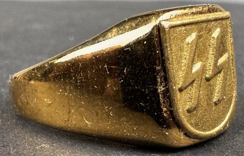 WW2 German Nazi WAFFEN SS officer gold golden ring SS runes SS_TV wiking LSSAH