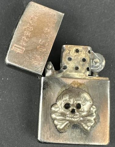 WW2 German Nazi WAFFEN SS PANZER DRESDEN bombing rzm zippo lighter totenkopf