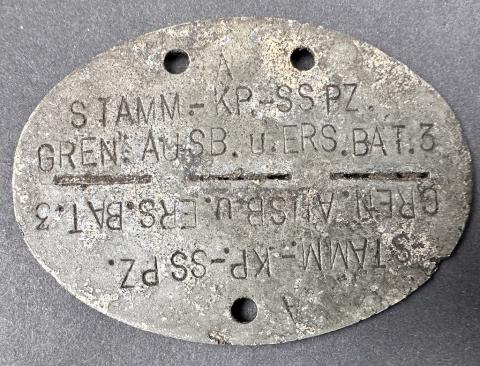 WW2 German Nazi WAFFEN SS PANZER GRENADIER division battalion 3 relic found dog tag dogtag