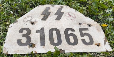 WW2 German Nazi Waffen SS original combat vehicule licence plates with stamps