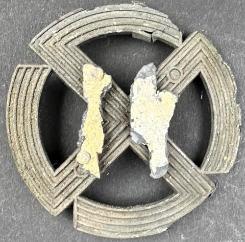 WW2 German Nazi WAFFEN SS sports badge award relic ground dug RZM