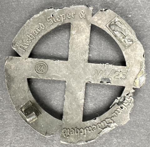 WW2 German Nazi WAFFEN SS sports badge award relic ground dug RZM