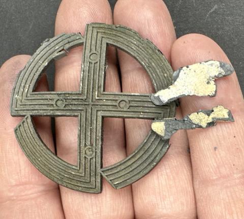 WW2 German Nazi WAFFEN SS sports badge award relic ground dug RZM