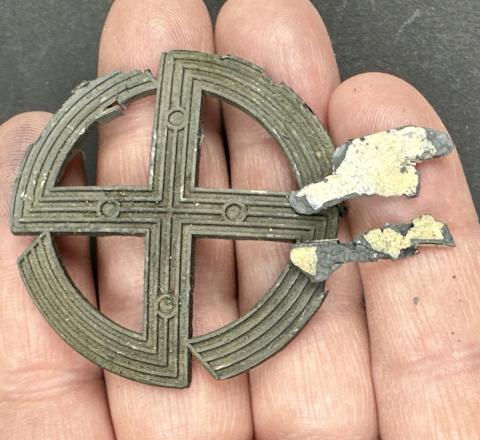WW2 German Nazi WAFFEN SS sports badge award relic ground dug RZM