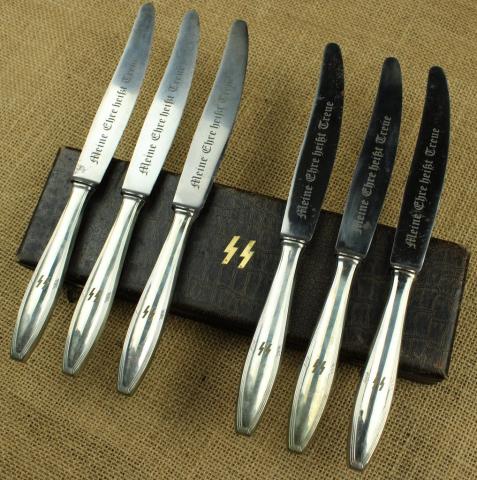 waffen ss silverware set knife knives case genuine original totenkopf panzer das reich tk