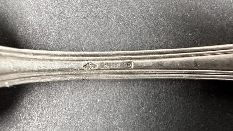 WW2 German Nazi Waffen SS silverware spoon maker marked and SS runes