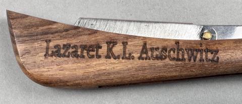 WW2 German Nazi WAFFEN SS Totenkopf GUARD AUSCHWITZ razor from hospital