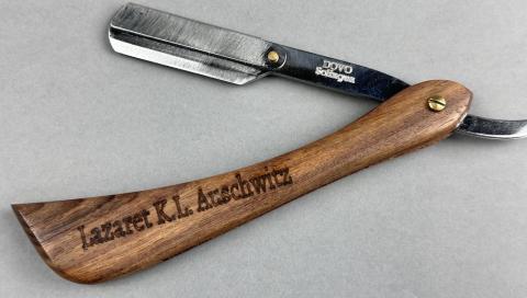 WW2 German Nazi WAFFEN SS Totenkopf GUARD AUSCHWITZ razor from hospital