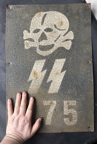 WW2 german Nazi WAFFEN SS TOTENKOPF LARGE PANZER GRENADIER tank skull sign