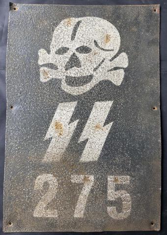 WW2 german Nazi WAFFEN SS TOTENKOPF LARGE PANZER GRENADIER tank skull sign