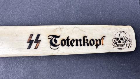 WW2 German Nazi WAFFEN SS TOTENKOPF officer wedding gift large fork and spoon in case with Reich Eagle