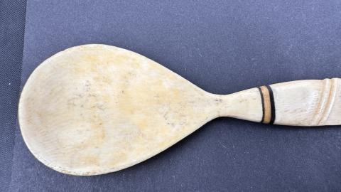 WW2 German Nazi WAFFEN SS TOTENKOPF officer wedding gift large fork and spoon in case with Reich Eagle