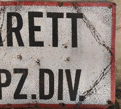WW2 German Nazi WAFFEN SS TOTENKOPF PANZER DIVISION lazarett hospital large metal sign WW2 German Nazi WAFFEN SS TOTENKOPF PANZER DIVISION lazarett hospital large metal sign