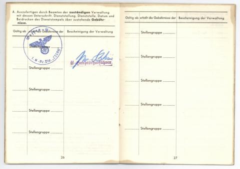 original WAFFEN SS TOTENKOPF PANZER DIVISION NCO SOLDBUCH ID stamped