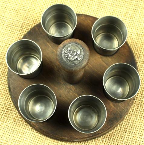 WW2 German Nazi WAFFEN SS TOTENKOPF silverware cups original tk skull