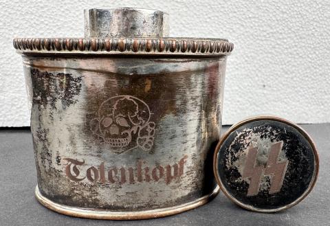 WW2 German Nazi WAFFEN SS TOTENKOPF silverware pot skull SS runes WW2 German Nazi WAFFEN SS TOTENKOPF silverware pot skull SS runes