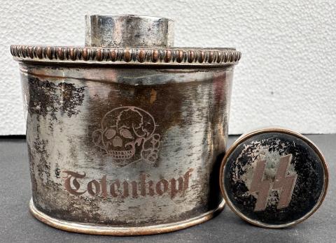 WW2 German Nazi WAFFEN SS TOTENKOPF silverware pot skull SS runes WW2 German Nazi WAFFEN SS TOTENKOPF silverware pot skull SS runes