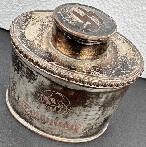 WW2 German Nazi WAFFEN SS TOTENKOPF silverware pot skull SS runes WW2 German Nazi WAFFEN SS TOTENKOPF silverware pot skull SS runes